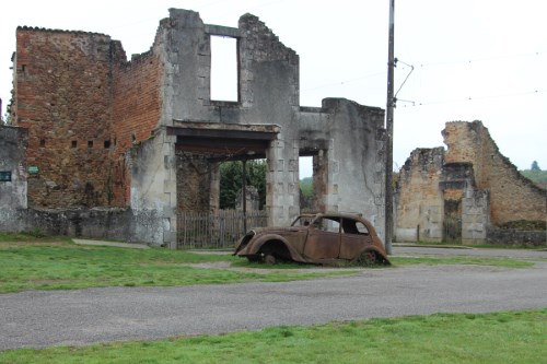 Burned-out
                Building and Car